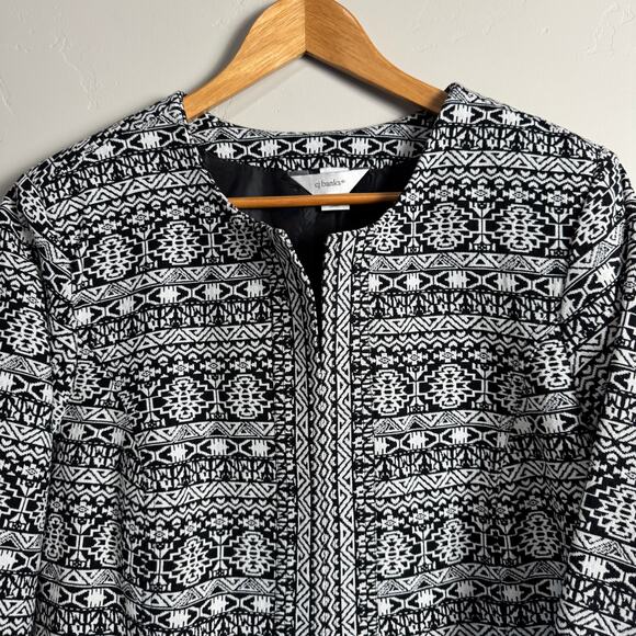 CJ Banks Patterned Open Jacket Women' Size 1X Artsy Aztec Casual Career - Picture 9 of 9